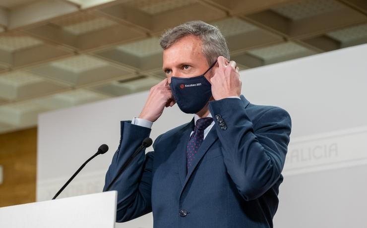 Ou Vicepresidente Primeiro Da Xunta, Alfonso Rueda, Durante A Rolda De Prensa Posterior  Reunin Semanal Do Consello da Xunta. San Caetano, Santiago de Compostela, 17/12/20.. Xunta de Galicia