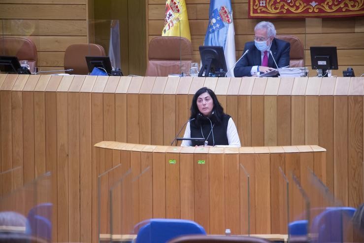 Elena Candia no pleno do Parlamento. PP 