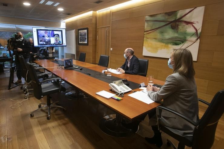 A conselleira de Política Social, Fabiola García, participa por videconferencia na reunión da Macrorregión de rexións do Suroeste de Europa (Resoar). CONCHI PAZ 