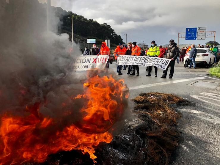 Nova xornada de mobilizacións de traballadores de Alu Ibérica na Coruña. COMITÉ DE EMPRESA 