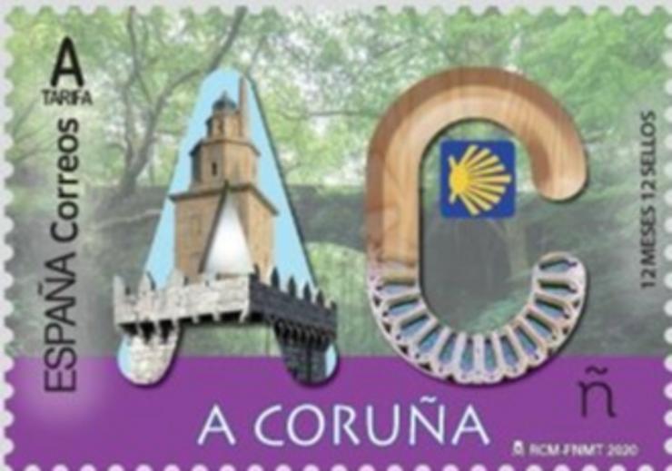Selo de Correos sobre a provincia da Coruña. CORREOS / Europa Press