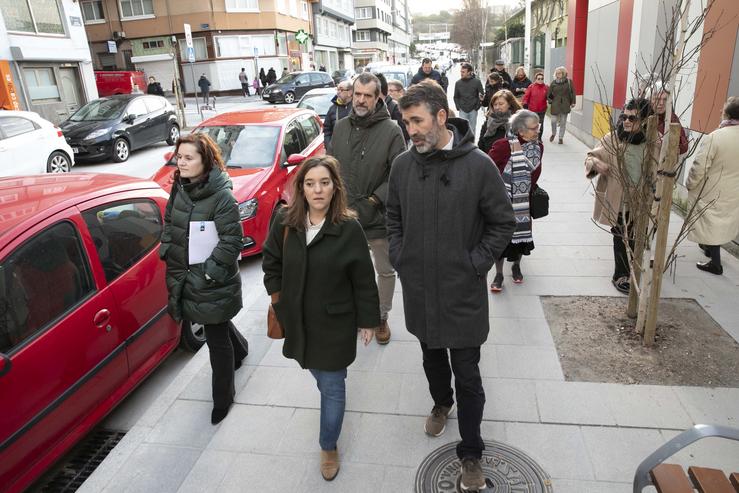 A alcaldesa, Inés Rei, e o concelleiro de Urbanismo, Juan Manuel Díaz Villoslada, visitan a rúa Liaño Flores. CONCELLO DA CORUÑA 