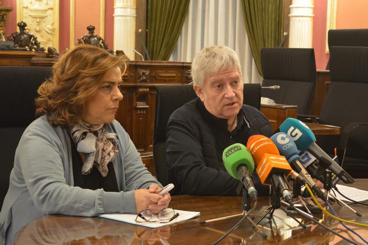 Rolda de prensa tras a xunta de goberno local en Ourense do 16 de xaneiro de 2020. 