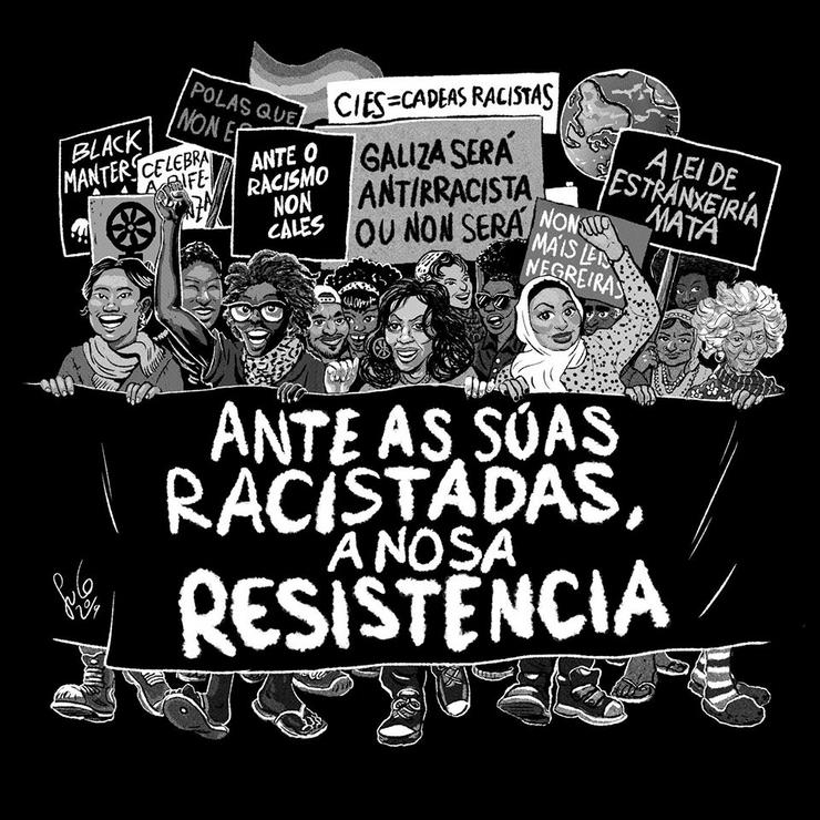 Ilustración antirracista / Sos Racismo Galicia