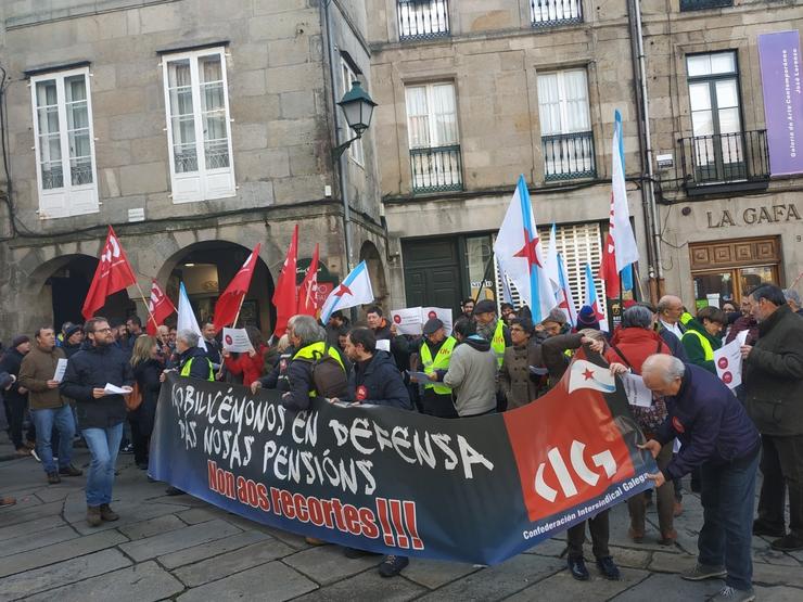 Protesta de pensionistas en Santiago / Europa Press