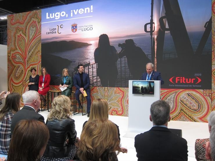 O presidente da Deputación de Lugo, José Tomé, durante a súa intervención na presentación da provincia en Fitur / Europa Press