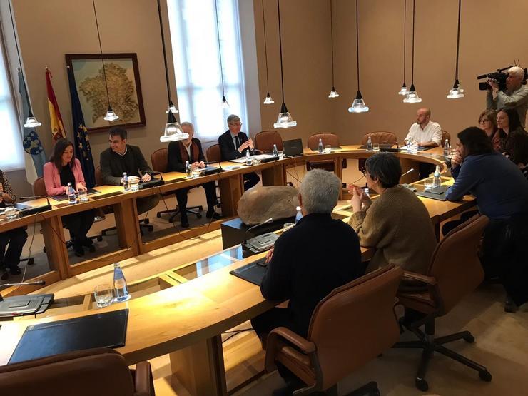 Reunión informal da xunta de portavoces tras a disolución do hemiciclo galego pola convocatoria de eleccións o 5 de abril 