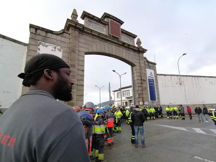 Concentración ás portas de Navantia en Ferrol. 