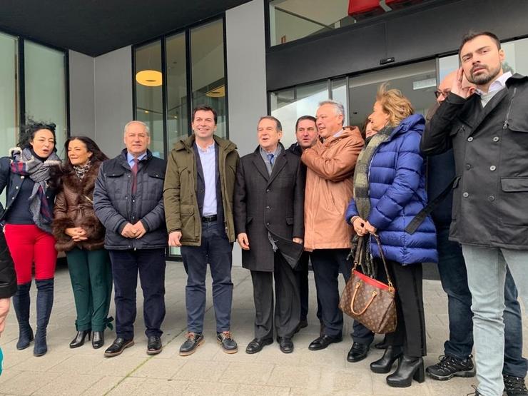 O secretario xeral do PSdeG-PSOE, Gonzalo Caballero, xunto ao presidente da Deputación de Lugo, José Tomei; a presidenta da Deputación de Pontevedra, Carmela Silva; e o alcalde de Vigo, Abel Caballero; na XXIII Feira do Butelo da Fonsagrada.. PSDEG 