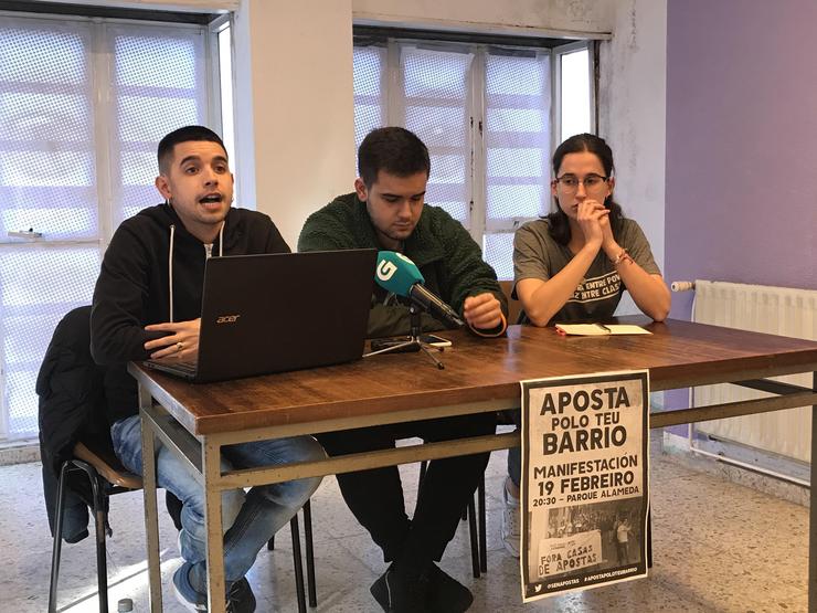 Rolda de prensa de Compostela sen Apostas. / Europa Press