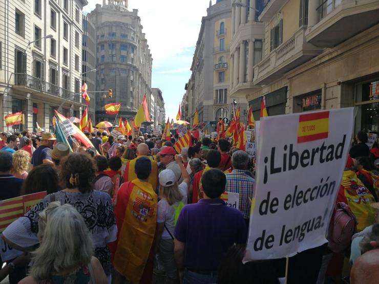 Manifestación en Barcelona de 'Hablamos Español' 
