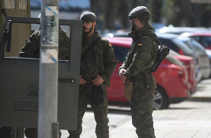 Militares da BRILAT depregados en Vigo / © Miguel Núñez.