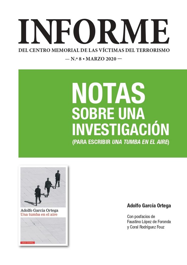 Portada do oitavo informe do Centro Memoria das Vítimas do Terrorismo. CENTRO MEMORIAL DAS VÍTIMAS DO TERRORISMO / Europa Press