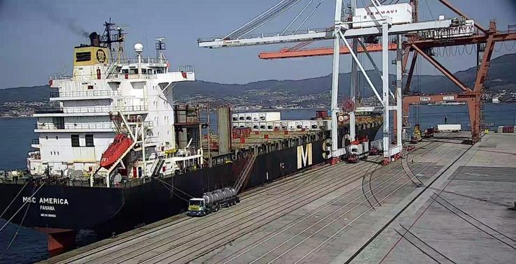 Terminal de mercadorías de Guixar, no Porto de Vigo 