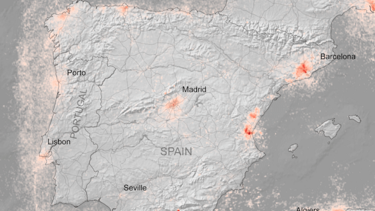 Mapa da contaminación en España durante a crise do COVID-19