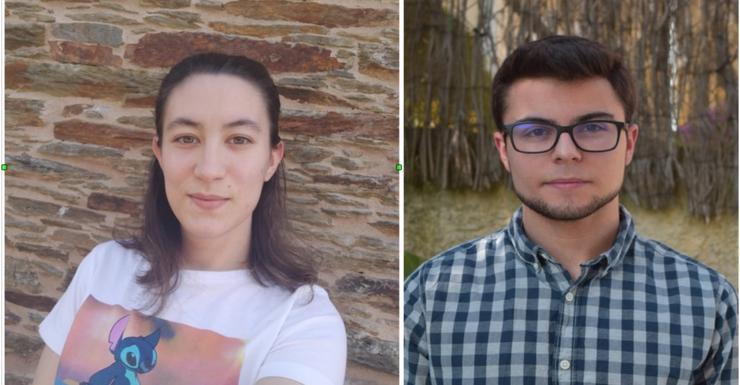 Os estudantes de Enxeñaría Robótica na EPS de Enxeñaría do Campus de Lugo Yasmina Vázquez Penelo e Lucas Campillo de Andrés colaboran no proxecto Coronavirus Makers Galicia. USC / Europa Press