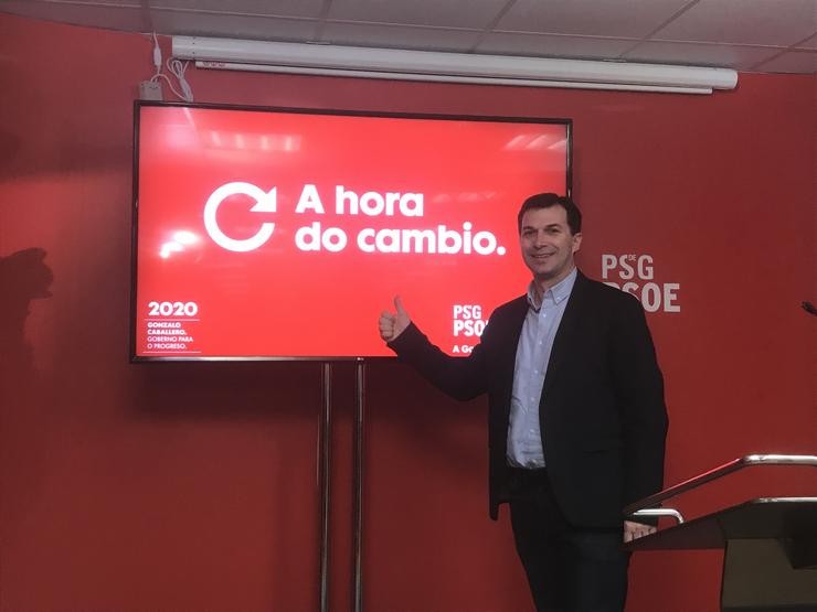 O candidato do PSdeG á Xunta, Gonzalo Caballero, presenta o lema de precampaña da súa formación para as autonómicas galegas 