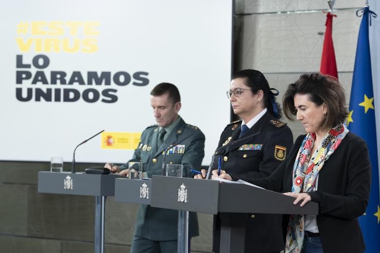 A directora adxunta do Centro de Coordinación de Alertas e Emerxencias Sanitarias (CCAES), María José Sierra; durante a rolda de prensa posterior á reunión do Comité Técnico de Xestión do Covid-19, en Madrid (España). Moncloa 