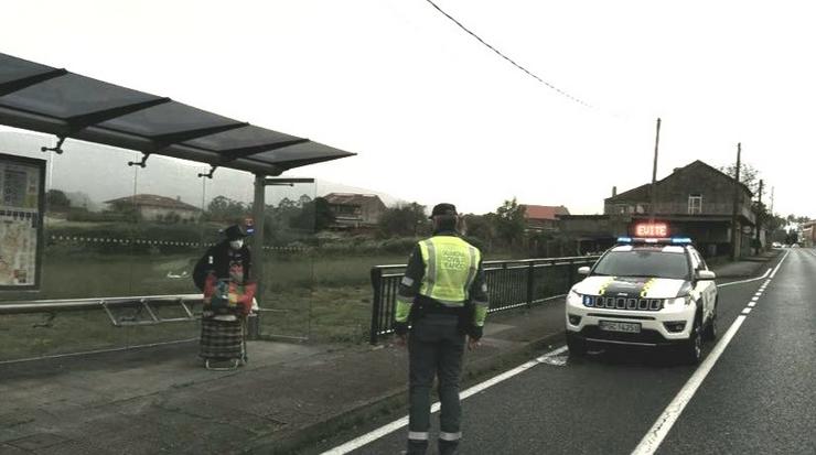 Control da Garda Civil en Pontevedra con motivo do estado de alarma.. GARDA CIVIL 