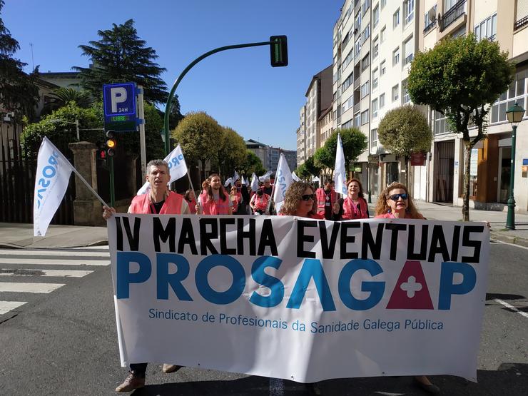 Imaxe da IV Marcha de Enfermeiras eventuais por Santiago.. EUROPA PRESS - Arquivo