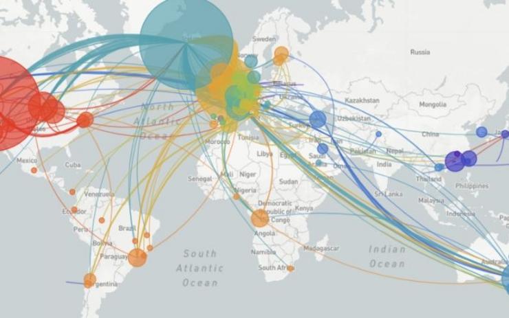 Mapa xenético do coronavirus COVID-19 / nextstrain