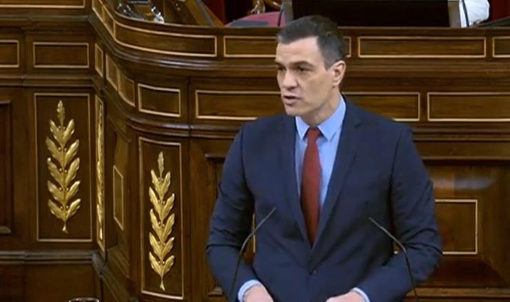 O presidente do Goberno, Pedro Sánchez, comparece no Congreso polo estado de alarma 