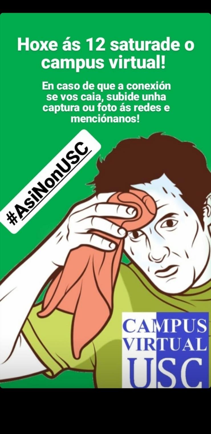 Convocatoria en redes sociais do alumnado da USC. AAM 