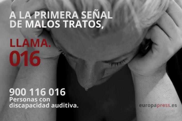 Violencia de xénero, teléfono 016. EUROPA PRESS - Arquivo
