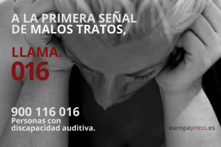 Violencia de xénero, teléfono 016 / EUROPA PRESS - Arquivo