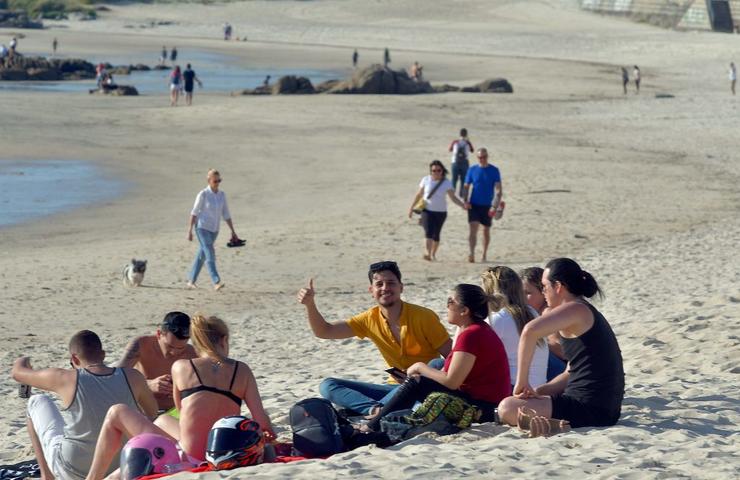 Praia de Samil de Vigo, en primavera 