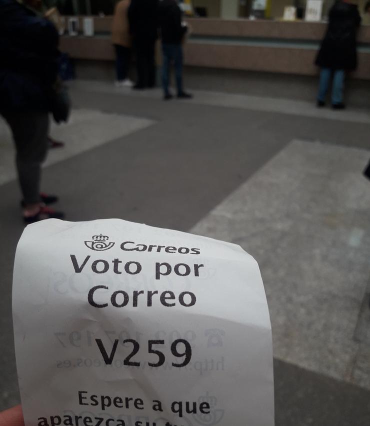 Voto por correo. Correos.. EUROPA PRESS - Arquivo