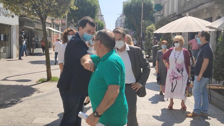 O secretario xeral do PSdeG, Gonzalo Caballero, xunto ao alcalde de Vigo, Abel Caballero, nunha visita á cidade. PSDEG 