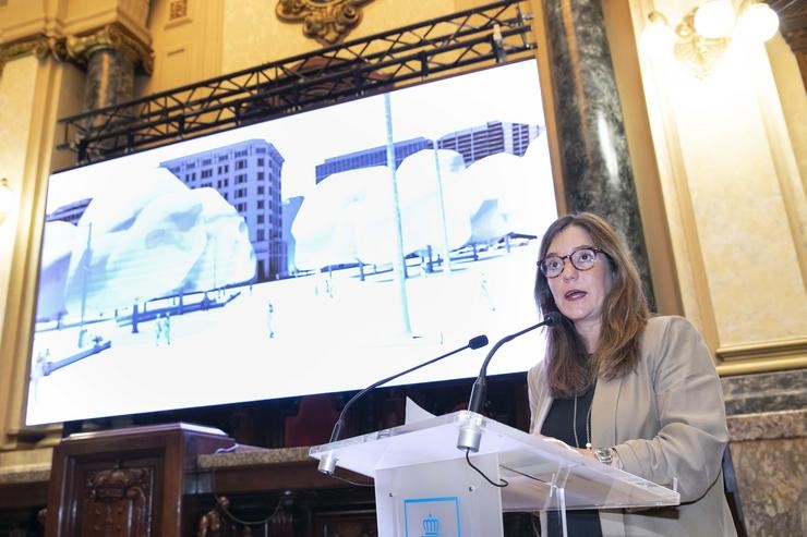 A alcaldesa da Coruña,    Inés Rey, presenta o proxecto de remodelación dos Cantóns. ANDY PEREZ 