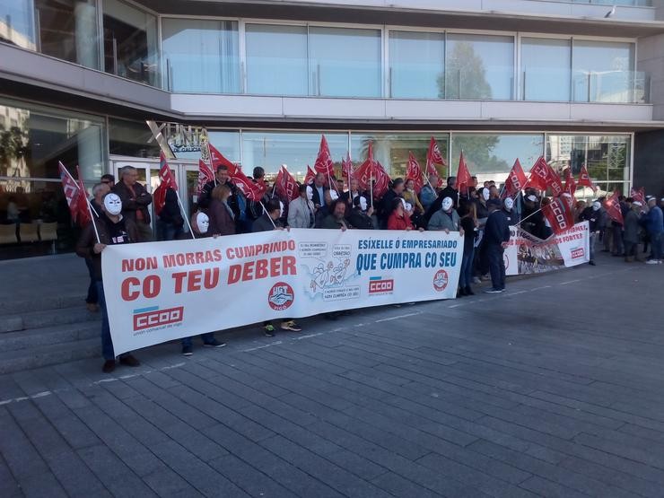 Protesta sindical contra a siniestralidade laboral e os accidentes no traballo 