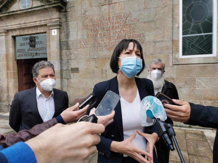 A portavoz nacional do BNG, Ana Pontón nunha intervención en Pontevedra