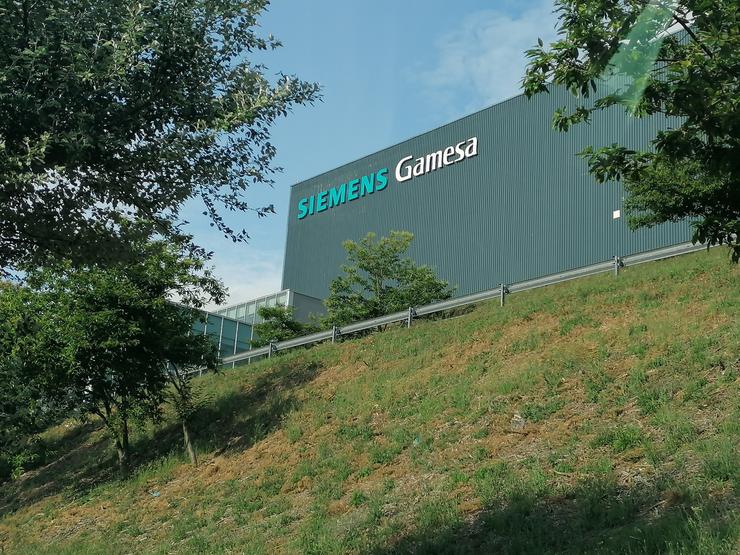 A planta que a multinacional Siemens Gamesa ten nas Somozas (A Coruña) . 