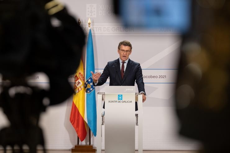Feijóo, en rolda de prensa.. Xunta de Galicia 