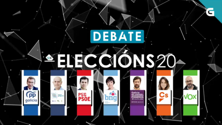 Candidatos no debate electoral da TVG nas eleccións do 12X