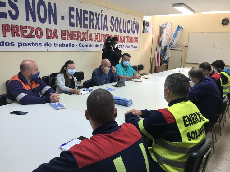 Reunión de Marea Galeguista co comité de empresa de Alcoa San Cibrao. MAREA GALEGUISTA (TWITTER) / Europa Press
