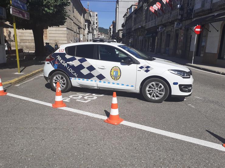 Vehículo da Policía Local en imaxe de arquivo. CONCELLO DE TUI