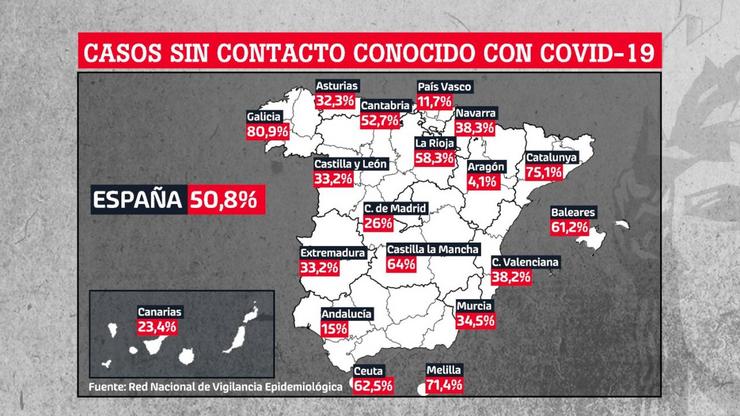 Mapa dos rastrexadores da Covid no Estado / La Sexta