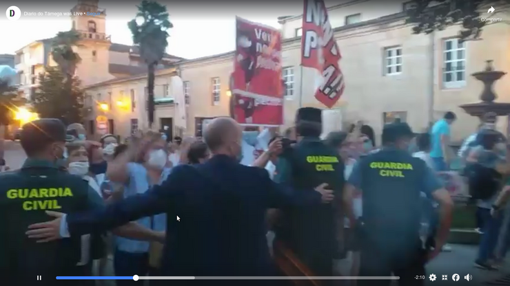 A Guardia Civil e gardacostas protexen a Feijóo 