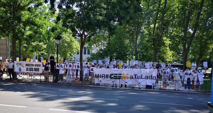 Protesta de membros do CESM GALICIA