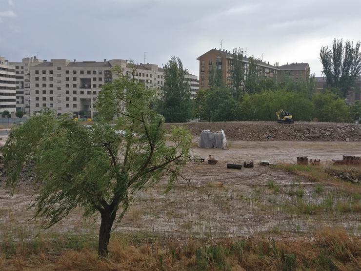 Treboada con forte vento en Logroño