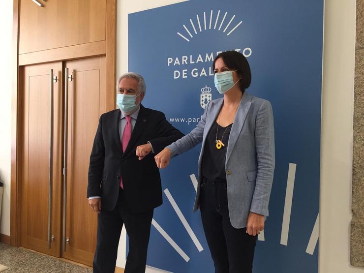Ana Pontón e Miguel Santalices antes do seu encontro no marco da rolda de consultas para a investidura. / Europa Press