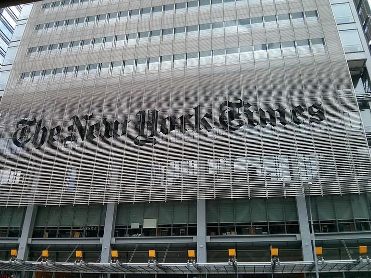 Fachada do New York Times