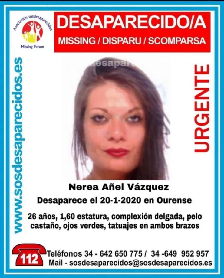 Nerea Añel, desaparecida en Barbadás en xaneiro