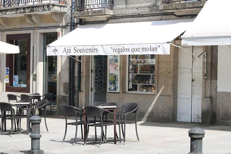 Tenda de souvenirs en Santiago de Compostela. 