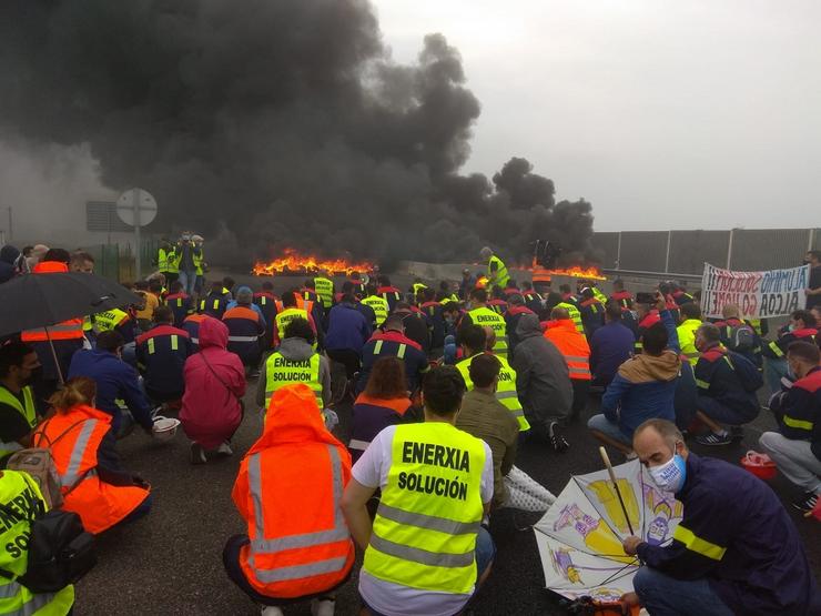Protesta de traballadores de Alcoa 