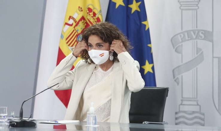 A ministra portavoz e de Hacienda, María Jesús Montero, na rolda de prensa posterior ao Consello de Ministros. Eduardo Parra - Europa Press